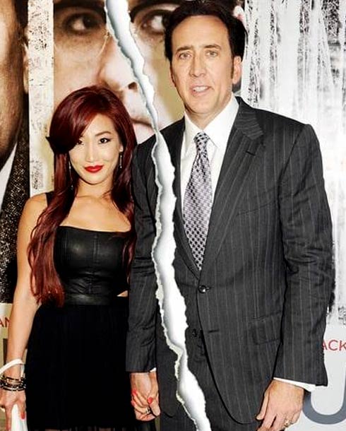 نيكولاس كيدج مع زوجته التي انفصل عنها