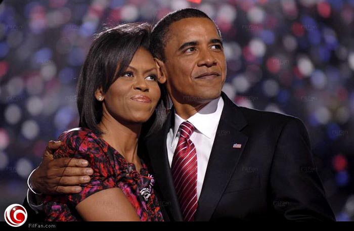 باراك أوباما وزوجته ميشيل