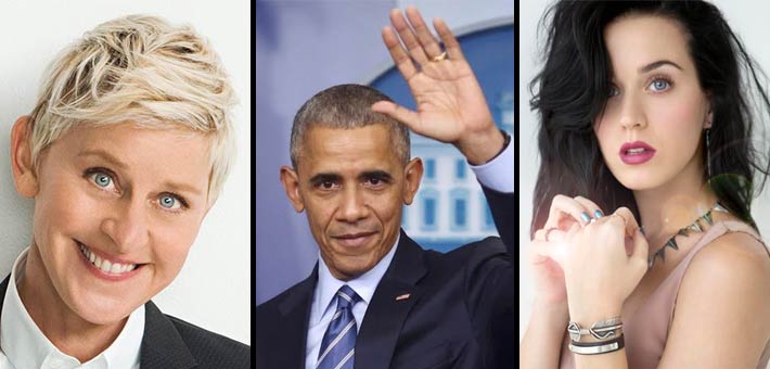 كاتي بيري والرئيس أوباما وألين ديجرنيس