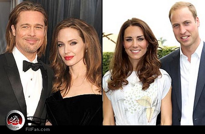 ويليام وكيت وأنجلينا جولي وبراد بيت