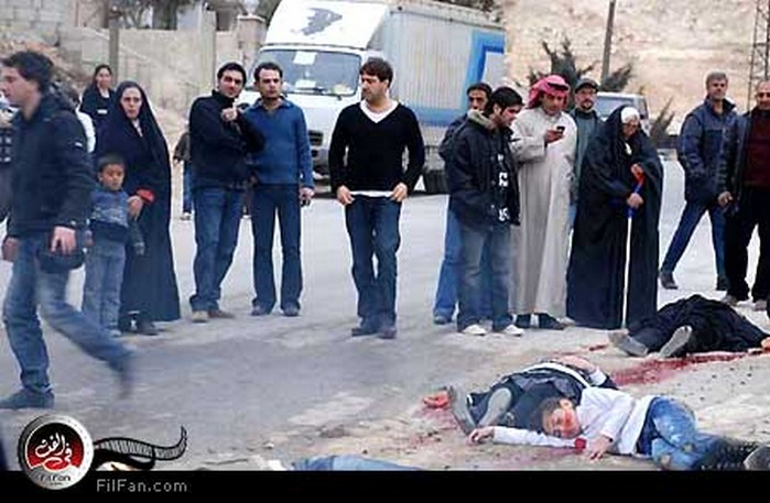 رضا العبد الله أثناء تصوير أحدث كليباته &quot;دار السلام&quot;