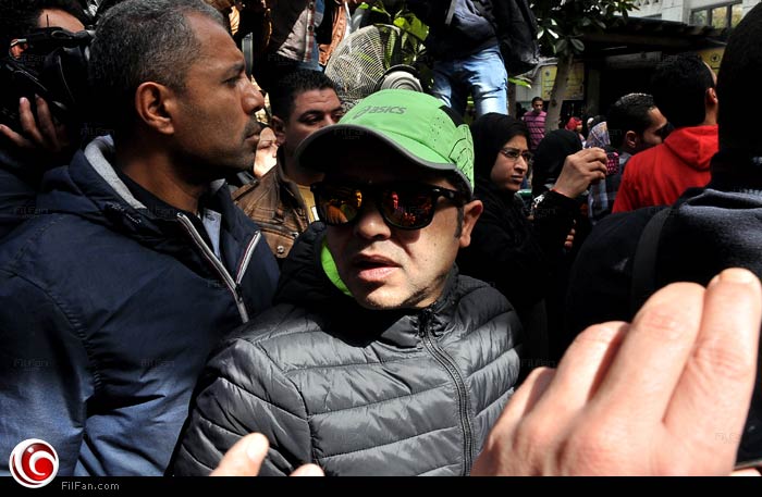 محمد هنيدي في جنازة غسان مطر