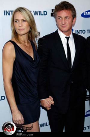 النجم السينمائي شون بين وزوجته الممثلة ربين رايت