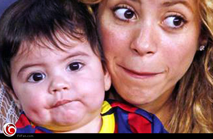 شاكيرا تقلد تعبيرات وجه ابنها ميلان