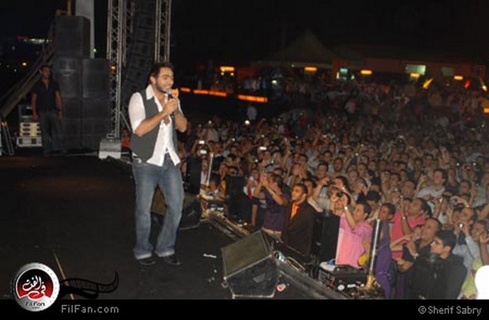 تامر حسني في حفل موبينيل - تصوير: شريف صبري
