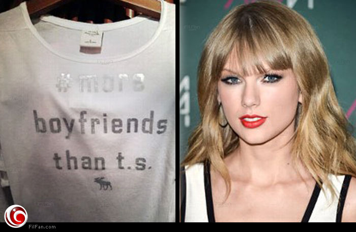 تي شيرت يسخر من حياة تايلور سويفت العاطفية ومواعدتها للعديد من الفتيان