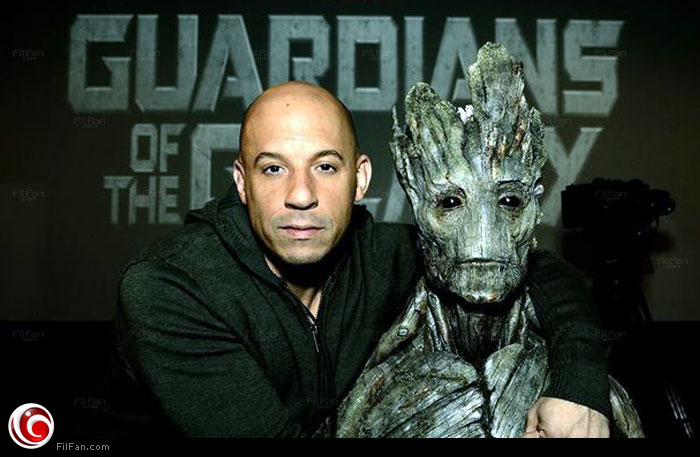 فان ديزل مع شخصيته &quot;Groot &quot;