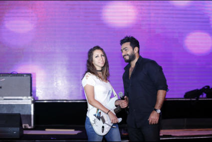 تامر حسني في بروفة حفل مؤتمر يوني واي