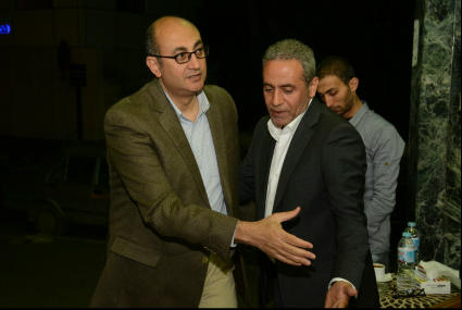 خالد علي في عزاء شقيق صبري فواز