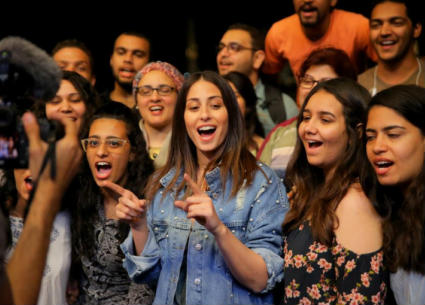 هبة طوجي في البروفة الأخيرة لها قبل حفلها الليلة.