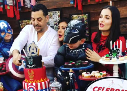 أصالة وزوجها وتوأمهما