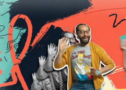 ظهر أحمد أمين في شارة البداية بتشيرت لشخصية "سيمبسون"