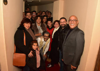 أشرف عبد الباقي وإيناس عبد الدايم وأمير شاهين وإلهام شاهين وهالة صدقي وأبطال العرض المسرحي "جريما في المعادي"