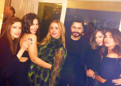 تامر حسني وبسمة بوسيل وزينة.