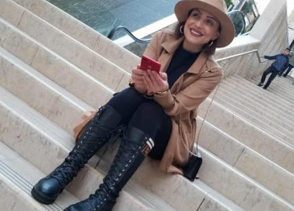 ريم البارودي بإطلالة شتوية في بيروت