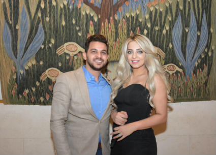 محمد رشاد ومي حلمي في اول ظهور لهما بعد الزفاف