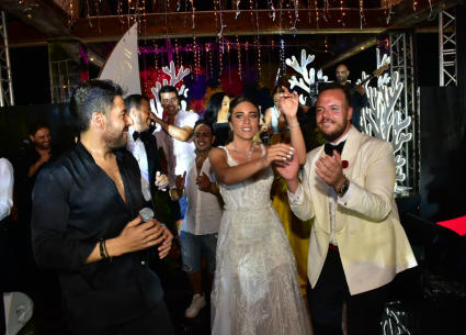 المشاهير في حفل زفاف ابن ماجد المصري