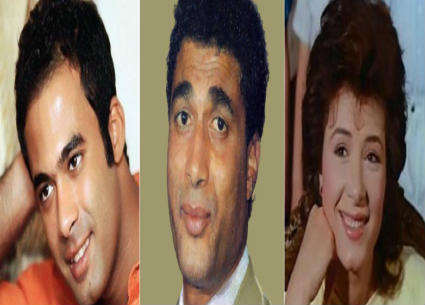 أحمد زكي وهالة فؤاد ونجلهما هيثم