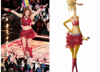 شاكيرا والشخصية الكرتونية