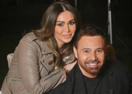 عاصي الحلاني وزوجته