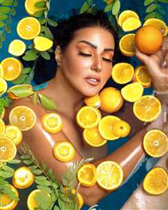 سمية الخشاب في جلسة تصوير البرتقال 