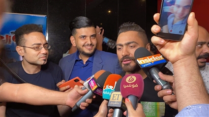 تامر حسني في العرض الخاص لفيلم &quot;الخطة العايمة&quot;