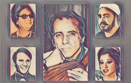 كولاج - بليغ حمدي مع النقشبندي وأم كثلوم وعبد الحليم حافظ ووردة