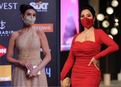 النجمات بالكمامة في افتتاح الجونة