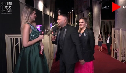 أحمد السقا ومذيعة قناة ON وزوجته مها الصغير في افتتاح الجونة