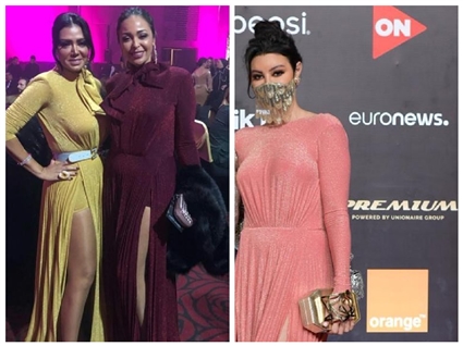 ثلاث نجمات بفستان واحد