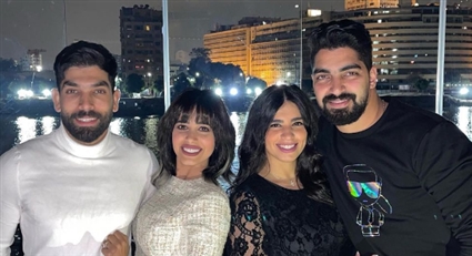 مينا عطا وزوجته ورنا سماحة وسامر أبو طالب