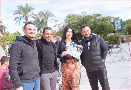 عبير صبري ومنذر رياحنة في كواليس العمل