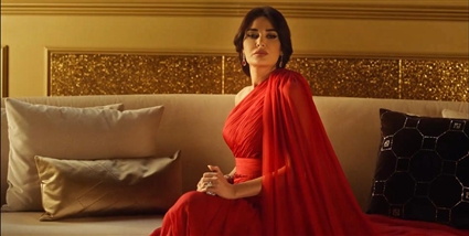 سيرين عبد النور بفستان أحمر من الشيفون