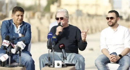 حسين فهمي والناقد أحمد شوقي وسيد فؤاد رئيس المهرجان