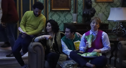 محمد سلامة ووفاء عامر ونور النبوي وريهام الشناوي في الكواليس