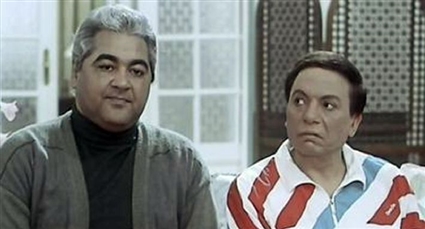 مصطفى متولي مع صديق العمر وشقيق زوجته عادل إمام