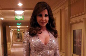 نانسي عجرم تستعرض فستان إيلي صعب