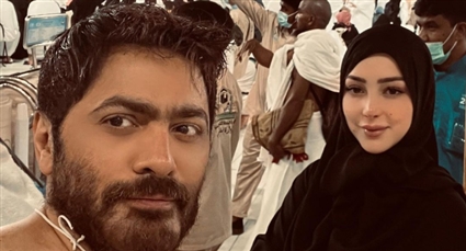 تامر حسني وبسمة بوسيل يؤديان مناسك العمرة