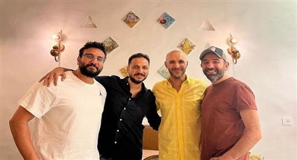 عمرو سلامة مع محمد دياب وبيتر ميمي ومحمد فتحي