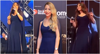 إليسا ومنة شلبي بنفس الفستان