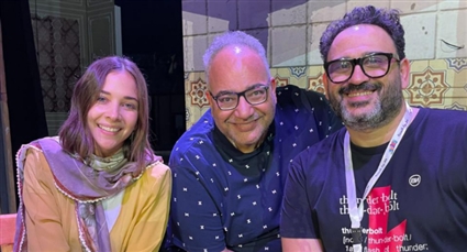 فاطمة البنوي مع أكرم حسني في العميل صفر