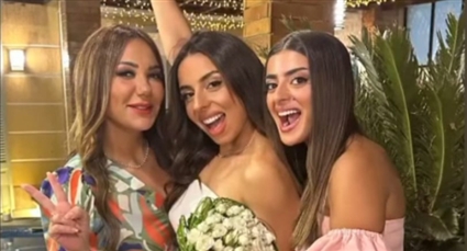 سارة ابنة عادل إمام مع خطيبة عادل وشقيقتها