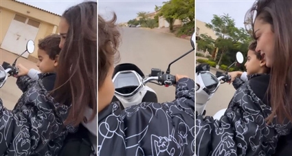 بسمة بوسيل وابنها آدم