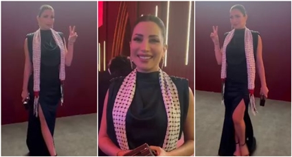 نسرين طافش تدعم فلسطين في الجونة