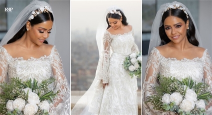 تألقت الفنانة أسماء بو اليزيد في ليلة زفافها بفستان لفت الأنظار وحاز إعجاب الجميع