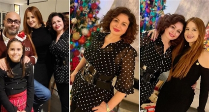 إلهام شاهين وكارول سماحة ووليد مصطفى وابنتهما