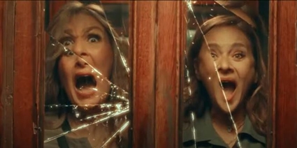 نيللي كريم ويسرا خلال البرومو الدعائي للمسلسل