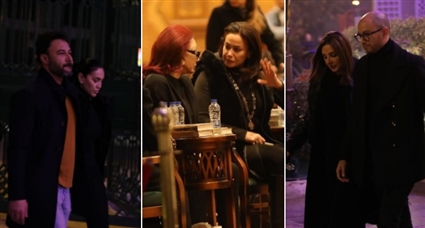 النجوم في عزاء والدة لطيفة