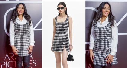 منى زكي وفستانها