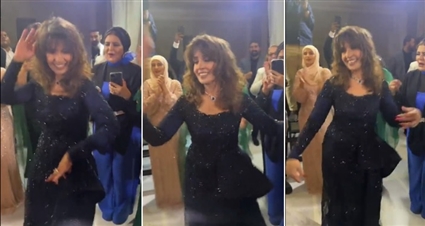 رقص حنان في زفاف ابنتها وسط تصفيق وتشجيع سامح الصريطي وخالد زكي (فيديو)